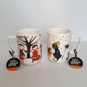 Portobello Halloween Party Cats Bone China Long Coffee Mug Tea Cup 19 oz